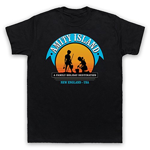 T-shirt requin Amity Island film d'horreur en coton pour homme
