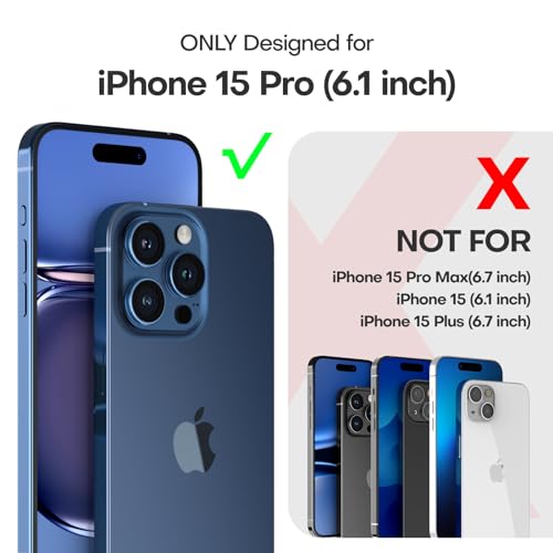 Image of TAURI for iPhone 15 Pro Case, Compatible with MagSafe, Clear | with Screen Protector, Not-Yellowing Military-Grade Protection, Shockproof Slim Magnetic Case for iPhone 15 Pro