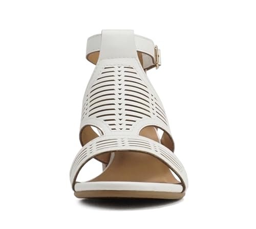 Image of Soda inchNorway inch ~ Women Open Toe Closed Back Counter Cutout Upper Low Block Heel Sandal with Adjustable Ankle Strap