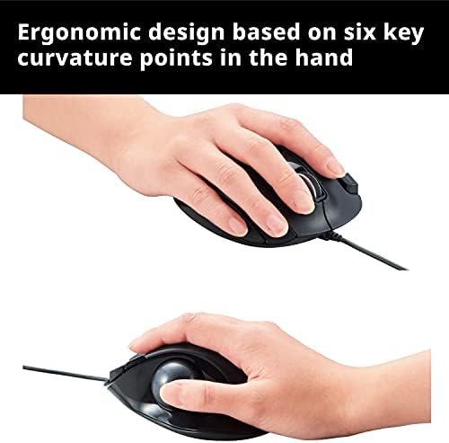 Elecom EX-G Trackball Mouse, 2.4GHz Wireless, Thumb Control, Ergonomic Design, Functional 4-Buttons, 32mm ball, Windows11, macOS (M-XT2URBK)