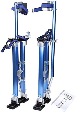 24 inch -40 inch Professional Grade Adjustable Drywall Stilts Taping Paint Stilt Aluminum Tool Stilt for Painting Painter Taping Blue