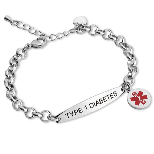 Medical Alert ID Bracelet for Women, Stylish Customizable Medic Jewelry,18k Gold, Rose Gold, Silver, Personalized Engraving, Hypoallergenic, Waterproof, Includes Gift Box & Med ID Wallet Card3