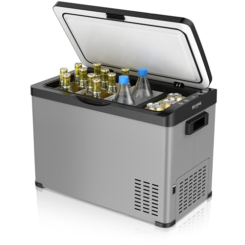 Brandson - ECO Kühlbox Kompressor XXL - Autokühlbox elektrisch - 30L Kühlschrank - Gefrierbox Kühlung bis – 22°C - Autokühlbox mit ECO Modus - 30 Liter 12V 24V KFZ – für LKW Auto Wohnmobil Boot