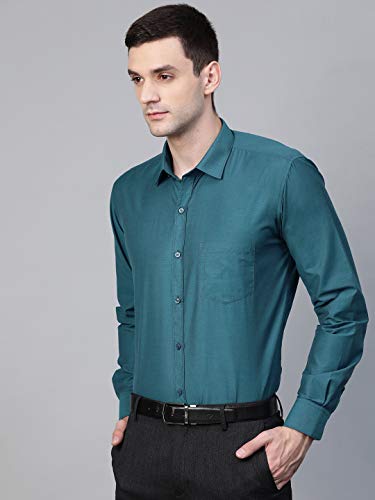 Image of MANQ Men's Regular Fit Cotton Formal Shirt, Full Sleeves, Spread Collar, Button-Down, Office, Business & Casual Wear
