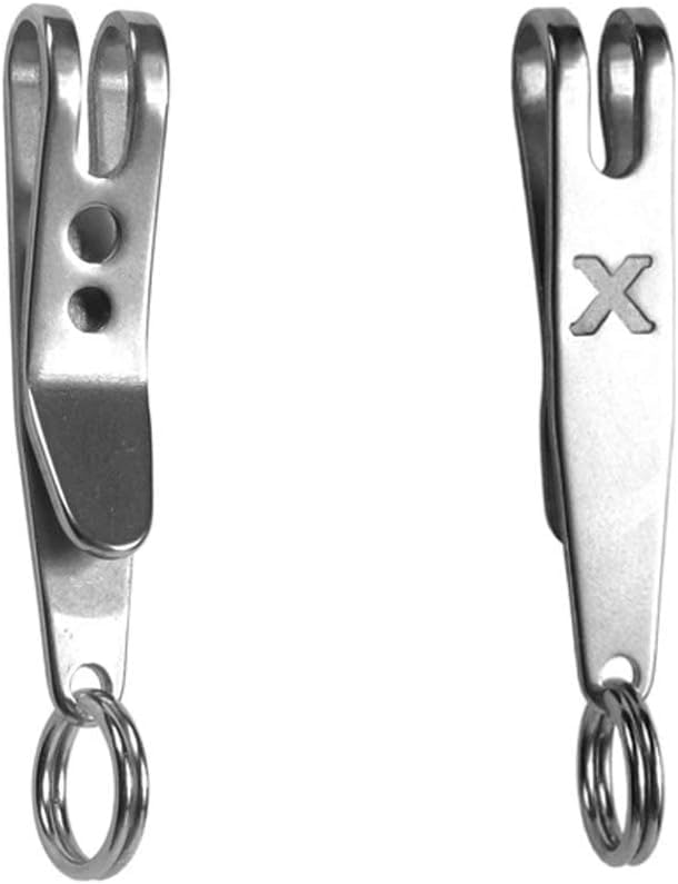 WsjiaboFux 2Pcs Silver Stainless Steel Keychain Pocket Clip Multi-Purpose Pocket Suspension Clip and Key Ring Holder for EDC Outdoor Tools Hand Tools Multitools and Accessories