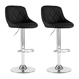 muebles de cocina en madrid baratos Diseños contemporáneos. Neo 2 taburetes de barra de desayuno ajustables de altura de gas de cocina de cuero sintético de Madrid con elevación de gas de cromo para sillas de bar (Negro)