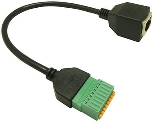 Adaptador de cable de terminal RJ45 a rosca hembra 8p8c a conector de bloque de terminales de resorte de 8 pines