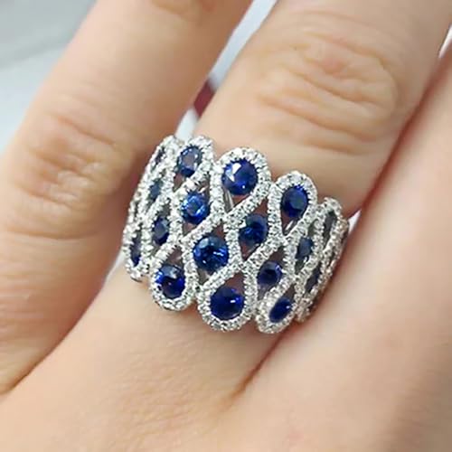 Luxury Shining Wide Ring Female Wedding Band Jewelry with Shining Cubic Zirconia4