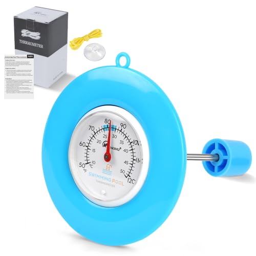 Easy-Read Floating Pool Thermometer for Spa &amp; Hot Tub, Blue