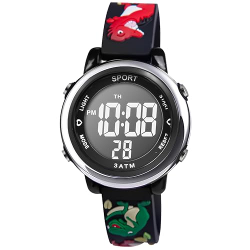 Vicloon Digitaluhr Kinder Uhren, wasserdichte Kinderuhr Digitale Uhr Kinder Armbanduhr Jungen Digitaluhren Sports Outdoor Kinderuhren mit Wecker, Datum, Stoppuhr, LED-Lichter