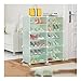 DEF Scatola di Immagazzinaggio A Porta da Scarpe Verde con Ante Trasparenti, Scaffalature Modulari per Scarpe da Scarpe per Risparmio Spaziale, Stand Scarpe Multiuso