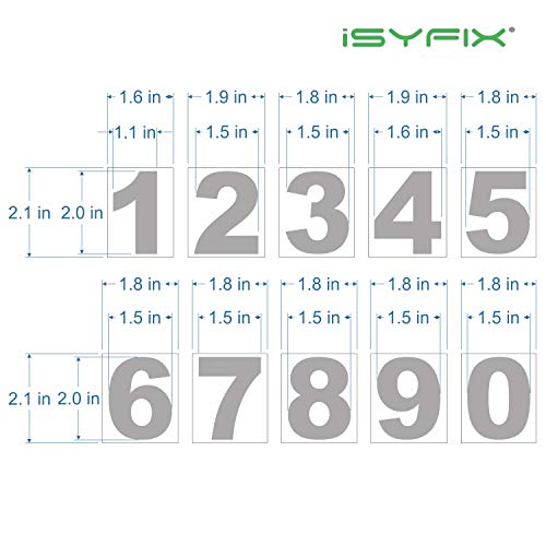 image for iSYFIX Silver Brushed Vinyl Numbers Stickers 2 Inch Self Adhesive (2 S