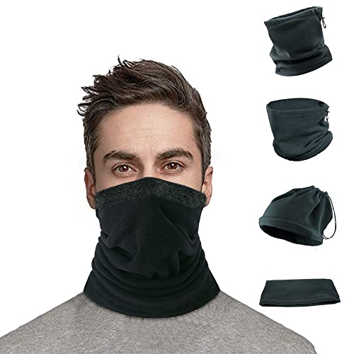 JORAKI Schlauchschal Herren Damen, Halstuch mit Kordelzug Multifunktionstuch Fleece Beanie Mütze Motorradschal für Motorrad CS Ski Wandern Radfahren Outdoor Sports Cover