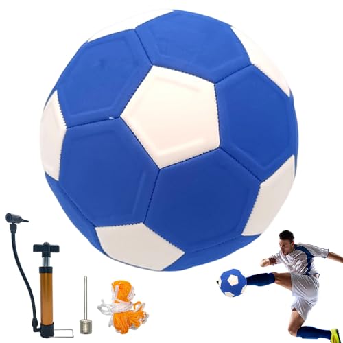 PLLYPE Fußball Curve Ball Größe 5 22 cm Fußball Kurvenball Swerve Ball Football Curves Soccer Balls für Kinder und Erwachsene für Training Drinnen und Draußen Blau