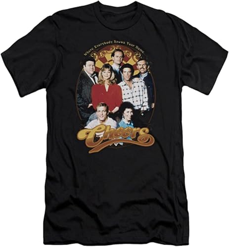 Men's T-Shirt Cheers 80's TV Show NBC Group Shot Adult Slim T-Shirt Tee S
