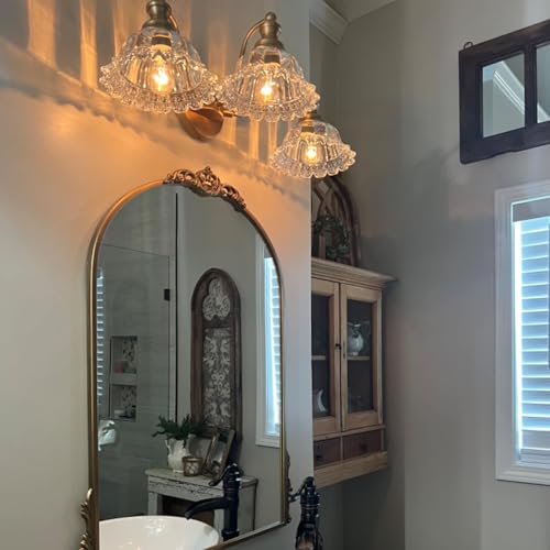 Vintagebathroomvanitylightfixture3lightsbathroomlightingmatteantiquebrassfinishwithcrystalglassshadevintagevanitylightforbathroom Urban Country Home Decor Vintage bathroom vanity light fixture 3 lights bathroom lighting matte antique brass finish with crystal glass shade vintage vanity light for bathroom urban country home decor