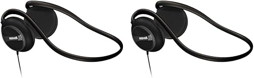 Miniatura 1 de Maxell 190316 Bandas de cuello estéreo, color negro, blanco (paquete de 2)