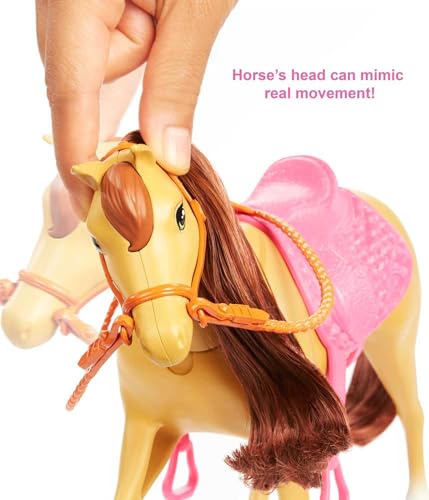 Image of Barbie and Chelsea Blonde Dolls, 2 Horses with Bobbling Heads and 15+ Toy Accessories for Kids 3 Years Old and Up