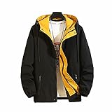 [SAN Q] ジャケット メンズ ジャンパー ウインドブレーカー カーゴ風 ブルゾン 男性用 パーカー フード 防風 春秋アウター アウトドア 大きいサイズ(8XL ブラック)