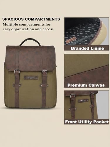 Image of Police Tendra Vegan Leather Laptop Backpack for Men & Women | 15-Inch Stylish Lightweight PU Laptop Bag with Front Pocket & Adjustable Padded Straps | Office, Travel & Daily Use