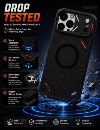 Image of iPhone 13 Pro Case Cover | Premium Compatible Mag-Safe Style Shockproof Back Cover for iPhone 13 Pro | Camera Protection Mobile Case (Black)