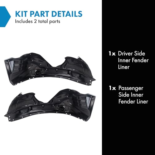 Image of TRQ Inner Fender Liner Set Compatible with 2011-2020 Dodge Durango CH1248156 CH1249156