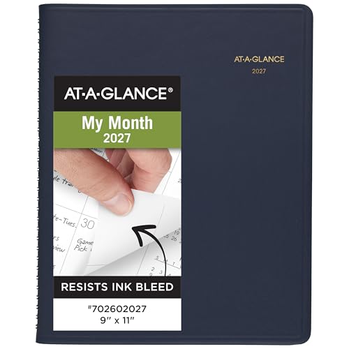AT-A-GLANCE 2027 Planner Monthly 15-Month Jan-Mar 9 x 11 Unruled Daily Blocks Navy (702602027)