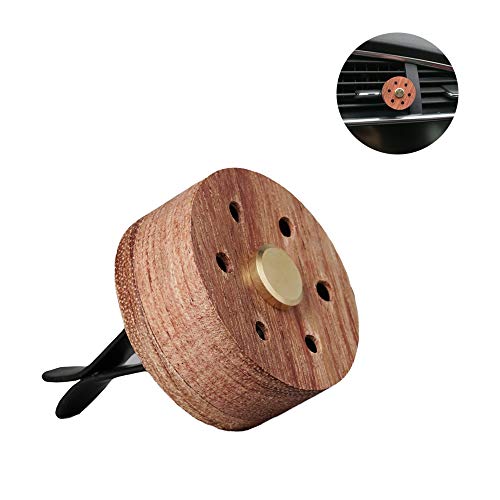Yeejok Essential Oil Diffuser for Car with Vent Clip, Wooden Stainless Steel Lava
