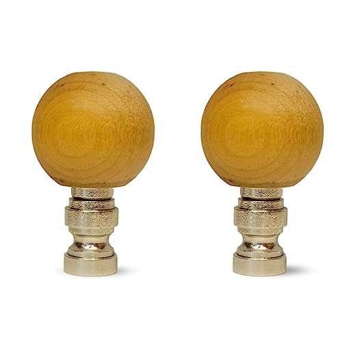 Image of Royal Designs, Inc. Wood Finial for Lamp Shade, Crafted in the USA, FS-1001UF-2, Natural Finish, Pack of 2
