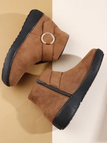 Image of ELLE Women's Buckle Accent Wedge Sole Ankle Bootie