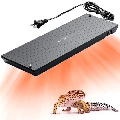 REPTI ZOO Reptile Heat Panel Adjustable Temperature Reptile Heating Plate, Mountable Under Lid, for Hermit Crabs/Leopard Geckos/Turtles/Snakes/Lizards
