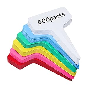 ValueHall T-type plantenlabels 600 Stks Plastic plantenstekers Steeketiketten 6 kleuren 10 x 6cm Herbruikbare Tuinetiketten Waterdicht plantenbordjes Plastic Plant Zaad Etiketten V7F09