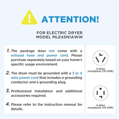 Midea MLE45N1AWW Front Load Electric Dryer Matching, with Stainless Steel Sensor Dry, Wrinkle Care, Touch Control, 10 Total Cycles, 8.0 Cu.ft, White - Image 3