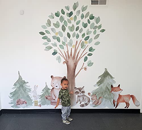Vinilo decorativo mural innovativestencils árboles animales 84" miniatura 4