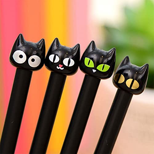 kdjsic 4 stuks / pak cartoon kittens zwarte gelpen navulbare rollerpen Halloween / Kerstmis party supplies cadeau voor… - Afbeelding 6