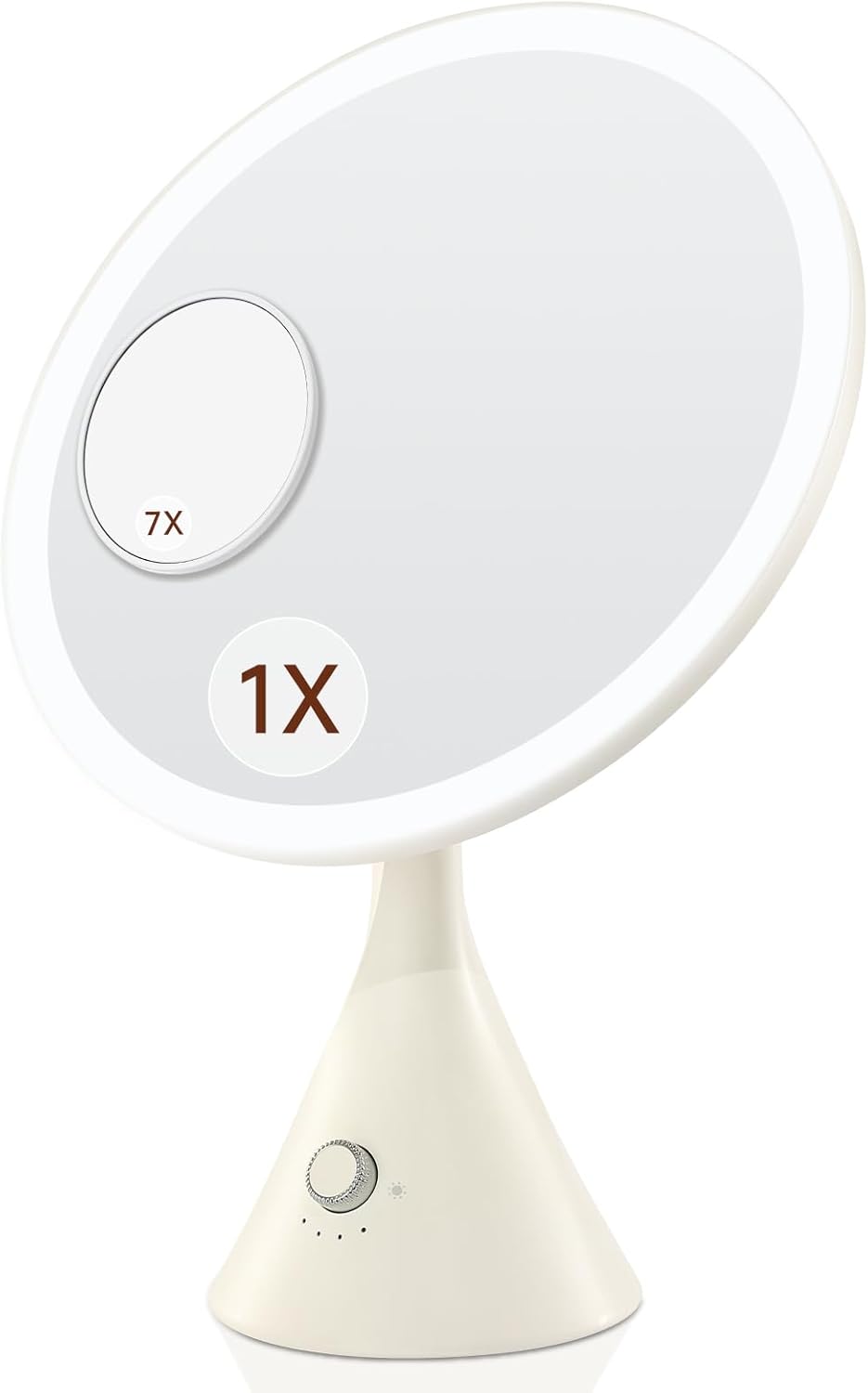 Lighted Makeup Mirror with Magnification Electric Plug in, 7X Magnifying Lighted Vanity Makeup Mirror with Led Lights White