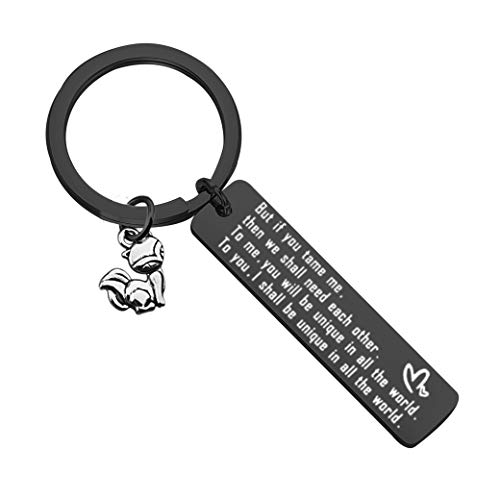 bobauna Fox Keychain If You Tame Me Then We Shall Need Each Other Gift For Couple Best Friends (fox tame keychain black)