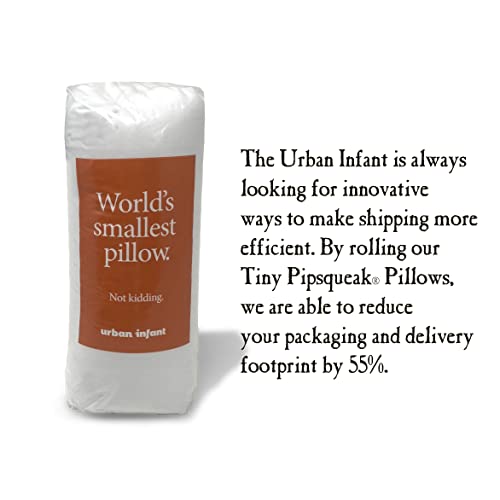 Urban Infant Pipsqueak Tiny | Small Pillow With Name Tag - Mini Size 11" X 7" X 2.5" - Machine Washable - Great For Little Kids, Travel, Neck, Lumbar, Dogs, Preschool And Daycare - Gray #TOP2