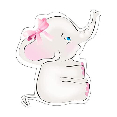 Image of Pretty UR Party Baby Elephant Theme Paper Cutouts for Birthday Parties, Dumbo Party Supplies decor, Birthday Party Decoration, Cut-Outs for Rooms, Boards - Pink Grey (10 pcs)