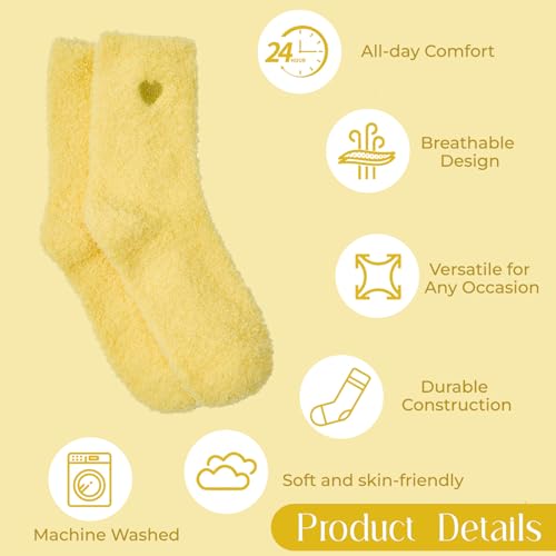 American Trends Coral Fleece Cloud Socks Ultra-Soft Fuzzy Warm Sleep Socks Cozy Unisex Gifts for Birthday Self-Care4