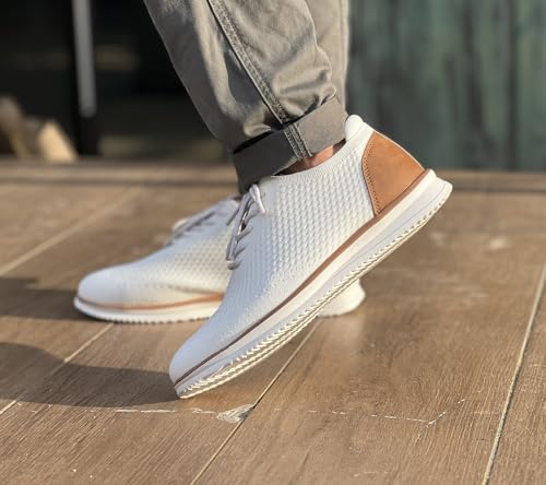 Men's Fashion Dress Sneakers Casual Walking Shoes Business Oxfords Comfortable Lightweight Breathable Tennis Lace-Up Mesh/Leather4