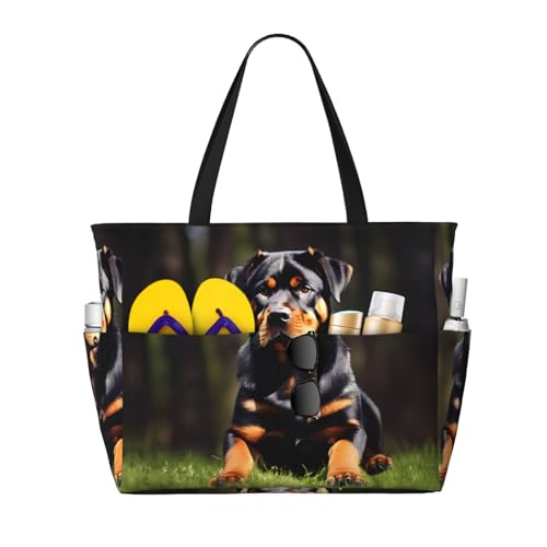 Sac à bandoulière Rottweiler imperméable noir en taille unique pour le quotidien