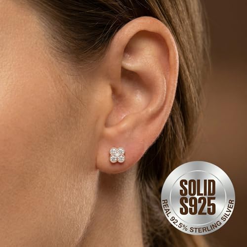 Pendientes de trébol pequeños plata de ley 925 mujer joyería minimalista 3