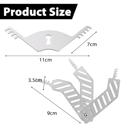 Dietrich Set Profi,Buntbartschlüssel Universal,Edelstahl Schlossöffnungswerkzeug,mit 3 Teiligem Werkzeug,Passend für Universal Schlossöffner (Silber)