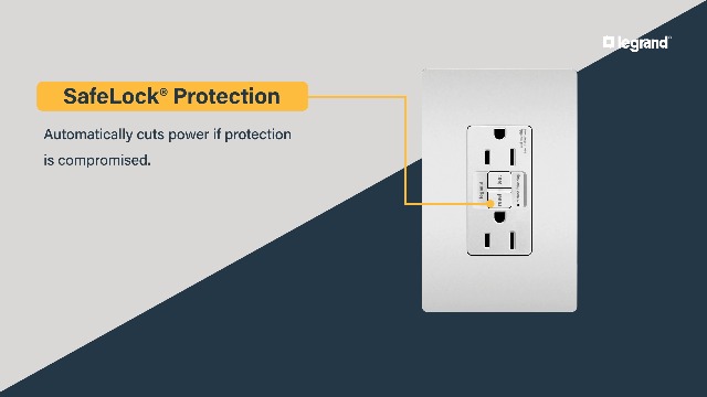 Image of Legrand radiant 1597NTLTRBKCC4 15 Amp Night Light GFCI Self Test Tamper-Resistant Decorator Duplex Outlet with Cool Touch LED, Black (1 Count)
