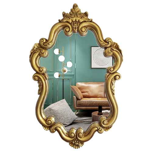 Miroir mural baroque doré 60x90 cm pour agrandir une salle de bain
