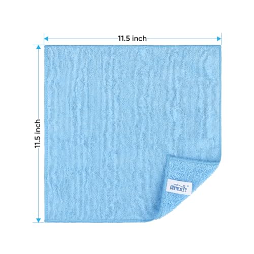 HOMEXCEL Blue Microfiber Cleaning Cloth, 12 Pack Premium Microfiber Towels for Cars, Lint Free, Scratch-Free, Highly Absorbent, Reusable Cleaning Rags for Car, Household, Kitchen, Window,11.5"X11.5"