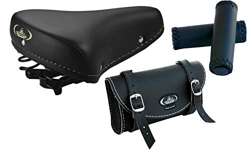 Selle Vintage Graziella Montegrappa 07 avec poignées et sacoche noir mod 0016