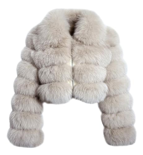 Fluffy Faux Fur Coat Cropped Jacket Puffer Jacket Zip Up