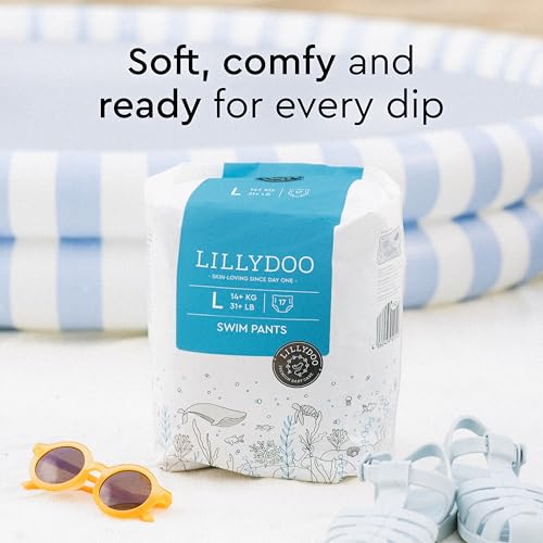 Image of LILLYDOO Disposable Baby Swim Diapers, Size Large (31+ lbs), 34 Count